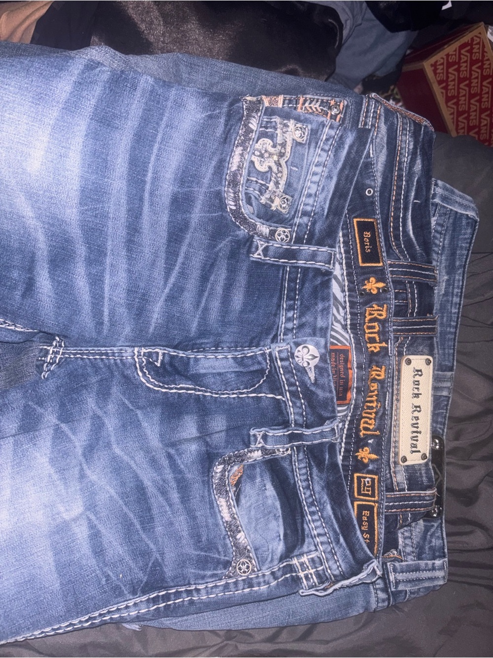 Rock Revival women’s Washed Blue Slim Straight Jeans